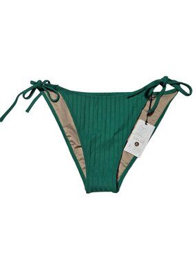 Shade & Shore High Leg Extra Cheeky Bikini Bottom Size Large Green Swimwear